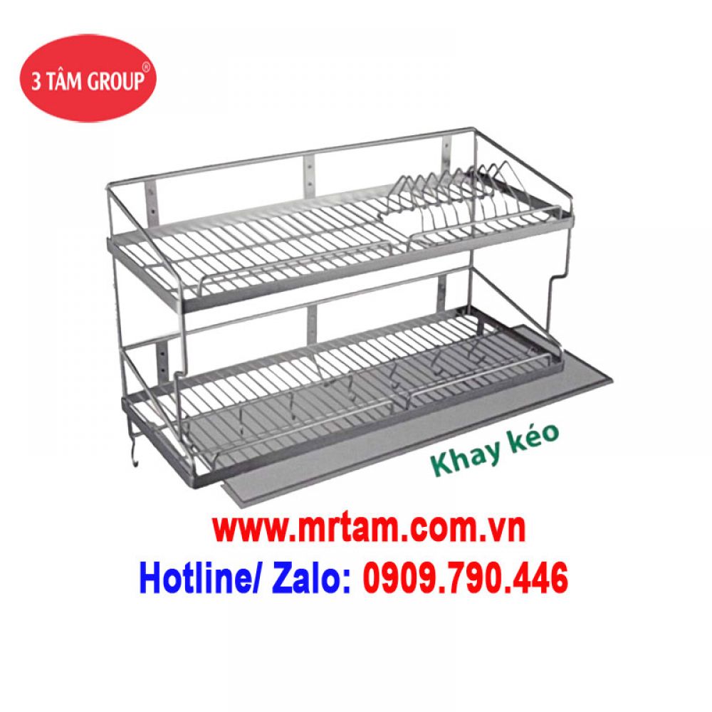 Kệ Sóng Chén 7 Tấc 2 Tầng Có Khay Hứng Nước