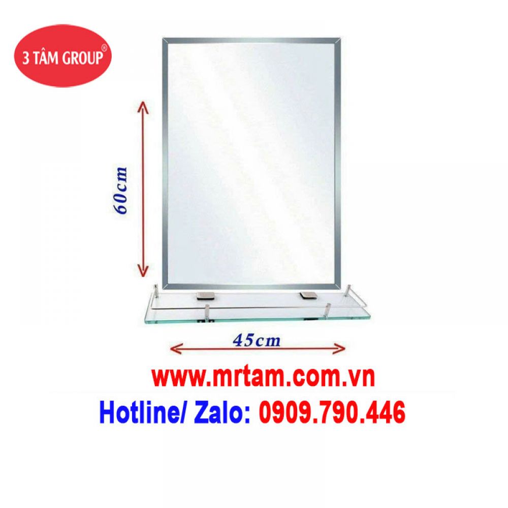Gương Soi Cao Cấp Hình Chữ Nhật Có Kệ