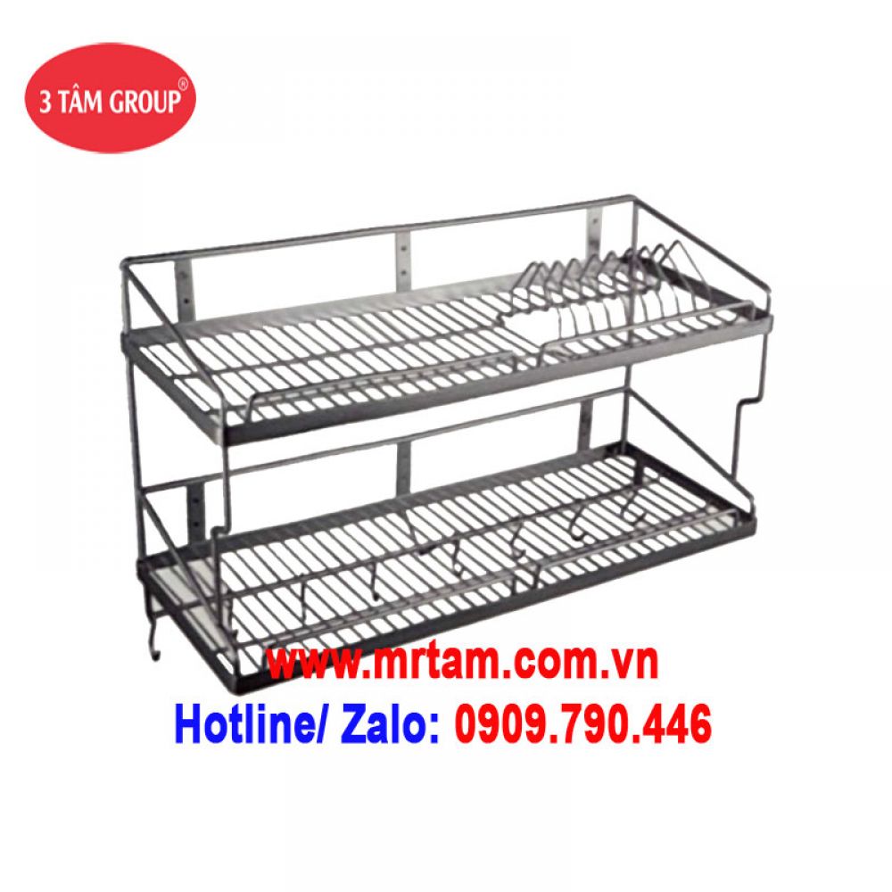Kệ Sóng Chén 7 Tấc 2 Tầng Treo Inox 304 - KC05
