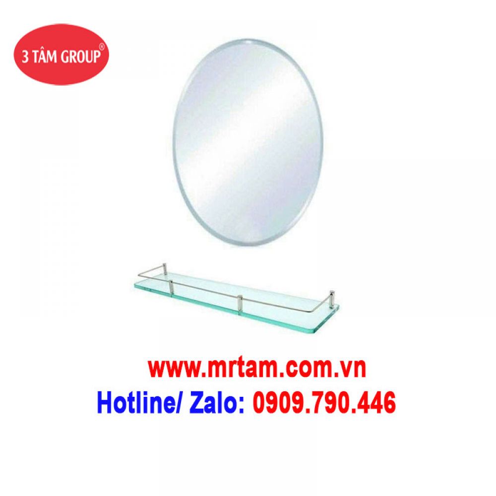 Gương Soi Cao Cấp Hình Ovan Có Kệ