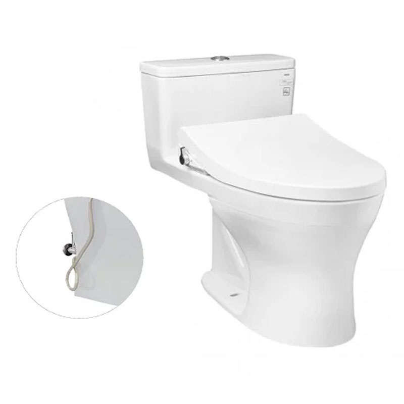 Bàn Cầu Một Khối, Nắp Đóng Êm Kèm Vòi Rửa Nước Lạnh TCW1211A Bàn Cầu Một Khối, Nắp Đóng Êm Kèm Vòi Rửa Nước Lạnh TCW1211A